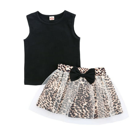 

Sleeveless Top Leopard Print Half Skirt Bow Short Skirt Two Piece Set Short Sleeve Ruffles Ribbed T Shirt Tops Floral Suspenders Shorts Two Piece Outfits for Teen Girls for School Outfits Family
