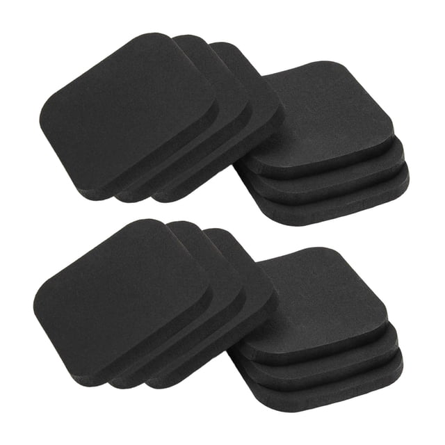 Almencla 12Pcs Treadmill Mat Rubber Pad Multifunctional Exercise Equipment Pad for Washer black