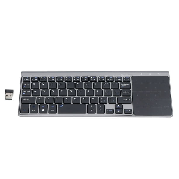 Teclado inalámbrico ultradelgado con teclado numérico con panel táctil - Mini portátil de 59 teclas 2.4G para computadora TV