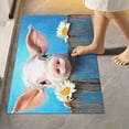 thumbnail image 2 of GZHJMY Bathroom Rug Set 2 Pieces Cute Daisy Soft and Absorbent Bathroom Floor Mat Non Slip Commode Contour Rug Plush Bath Mat Set, Machine Washable and Easier to Dry Carpet Runner, 2 of 7