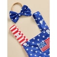 thumbnail image 6 of Suealasg 4th of July  Newborn Girl Outfit Stripes Stars Print Overalls Romper +Hairband 3 6 9 12 18 Months Summer Baby Girls Clothes, 6 of 8