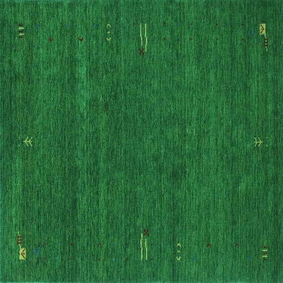 Ahgly Company Indoor Square Abstract Turquoise Blue Contemporary Area Rugs, 3' Square