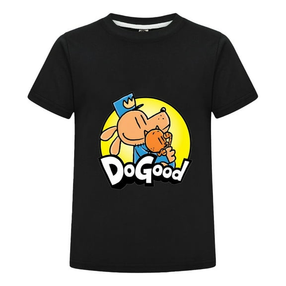 Dog Man Do Good Eating Pose Kids Boys Girls Shirt – Funny Comic Drumstick T-Shirt Tee Top for Little Readers