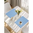 thumbnail image 5 of Blue Placemats Set of 6, Country French Rustic Buffalo Plaid Modern Art Placemats for Dining Table, Place Mats for Kitchen Tabletop, Waterproof Wipeable Dining Table Mats Set, 5 of 9