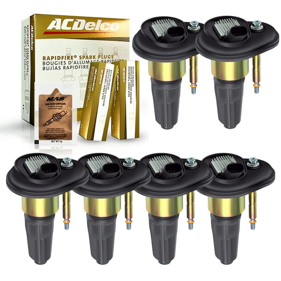 Ignition Coils & ACDelco Spark Plugs Kit Compatible with Chevy Trailblazer Colorado GMC Canyon Buick Rainier 2.8L 3.5L 4.2L Replaces UF303 IC414 5C1723 C1395 (6-Pack)   Free Anti-Seize Lubricant 5g