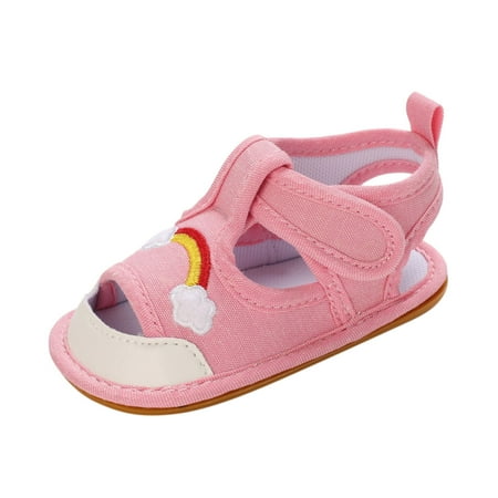 

Kids Summer Rainbow Anti-Slip Soft First Walkers Shoes Sandals