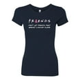 thumbnail image 2 of Donâ€™t Let Friends ALone Awareness Womens Slim Fit Junior Tee, Navy, Medium, 2 of 3
