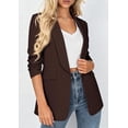 thumbnail image 6 of PRETTYGARDEN Women's Spring Blazers Business Casual Outfits Open Front Ruched 3/4 Sleeve Lightweight Work Suits Jackets, 6 of 9