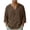 Brown, variant on Men's Long Sleeve Shirts Cotton Linen V Neck T-Shirt Summer Beach Shirts Casual Oversized Tshirts Navy L