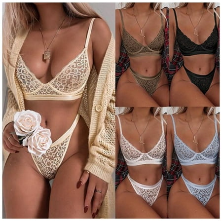 

2021 Amazon Aliexpress Lady Seduction Lace Three-Point Bra Shoulder Straps Sexy Underwear Spot
