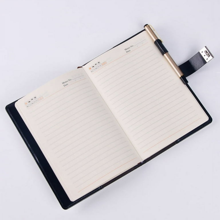 White A5 Diary with Lock Planner Refill Journal Traveler Agenda Agenda  Password Book 