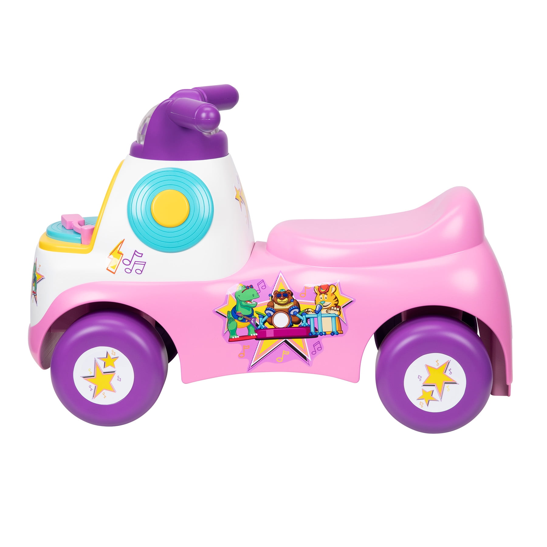 Little People Fisher-Price Movin’ n Groovin Pink Ride-On with Lights and Sounds - 3