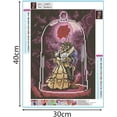 thumbnail image 3 of Kits de pintura con herramientas, Meecaa Bella Bestia Rosa Botella OX DIY 5D Taladro completo Punto de Cruz Diamante Mosaico Arte Artesanía 30x40cm (La Bella y la Bestia), 3 of 5