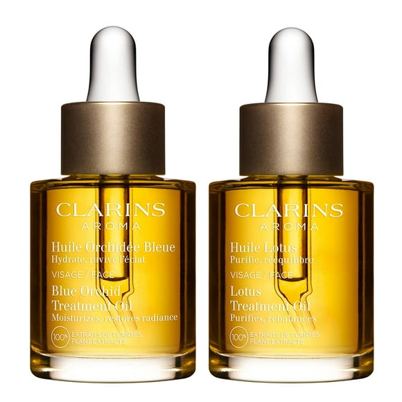 Paquete de aceites para tratamiento facial Clarins Blue Orchid & Lotus