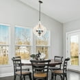 thumbnail image 4 of 5-Light W17.71" x H78.74" Rustic Lantern Chandeliers for Dining Room Antique Brown, 4 of 5