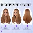 thumbnail image 3 of XmhyTop 23 Inch Straight Lace Front Wig, Synthetic Layered Design with Middle Part Closure, Ideal for Women’s Daily Wear & Special Occasions, Light Brown, 3 of 4