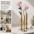 thumbnail image 2 of HCBY Gold Metal Slim Flower Vase, Minimalist Square Bud Vase, Luxurious Tabletop Decor for Home, Wedding, Party, 2 of 7