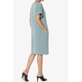 thumbnail image 4 of TheMogan Robe T-Shirt à Manches Courtes Col en V avec Poche pour Femmes P-3X, 4 of 6