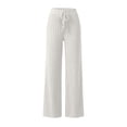 thumbnail image 5 of Iyufng Ribbed Knit Wide Leg Pants for Women Elastic Drawstring High Waist Womens Comfy Casual Lounge Pants with Pockets, 5 of 8