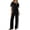 Black, variant on 2 Piece Sets for Women Matching Sets Summer Outfits Resort Wear Short Sleeve Lounge Set Wide Leg Pants with Pockets