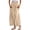 H713 Beige, variant on Angala Ladies Pants High Elastic Waist Ankle Pants Wide Leg Solid Casual Lightweight Womens Summer Trousers Size L Beige