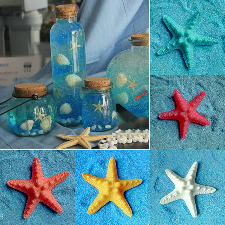 Yesbay 5Pcs Resin Starfish Ornament Beach Ocean Sea Star Home Wall Party  Decoration,Starfish Decoration