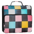 thumbnail image 5 of FORMRS Zipper Binder with Shoulder Strap 2-inch Ring 500 Sheet Capacity File Bag, Pink Checkered Pattern, 5 of 5