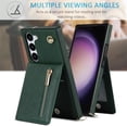 thumbnail image 5 of Crossbody Wallet Case for Samsung Galaxy S23+ Plus, PU Leather Zipper Handbag Purse Flip Cover with Kickstand Case for Samsung Galaxy S23 Plus ZP Green, 5 of 17