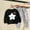 Black, variant on Nrmvnmi Unisex Teen Kids Jogger Sweatsuit Set 2PCS, Cute Star Print Crewneck Long Sleeve Pullover And Elastic Waist Ankle Length Sweatpants Warm Comfortable Fall And Winter Set For Boys Girls