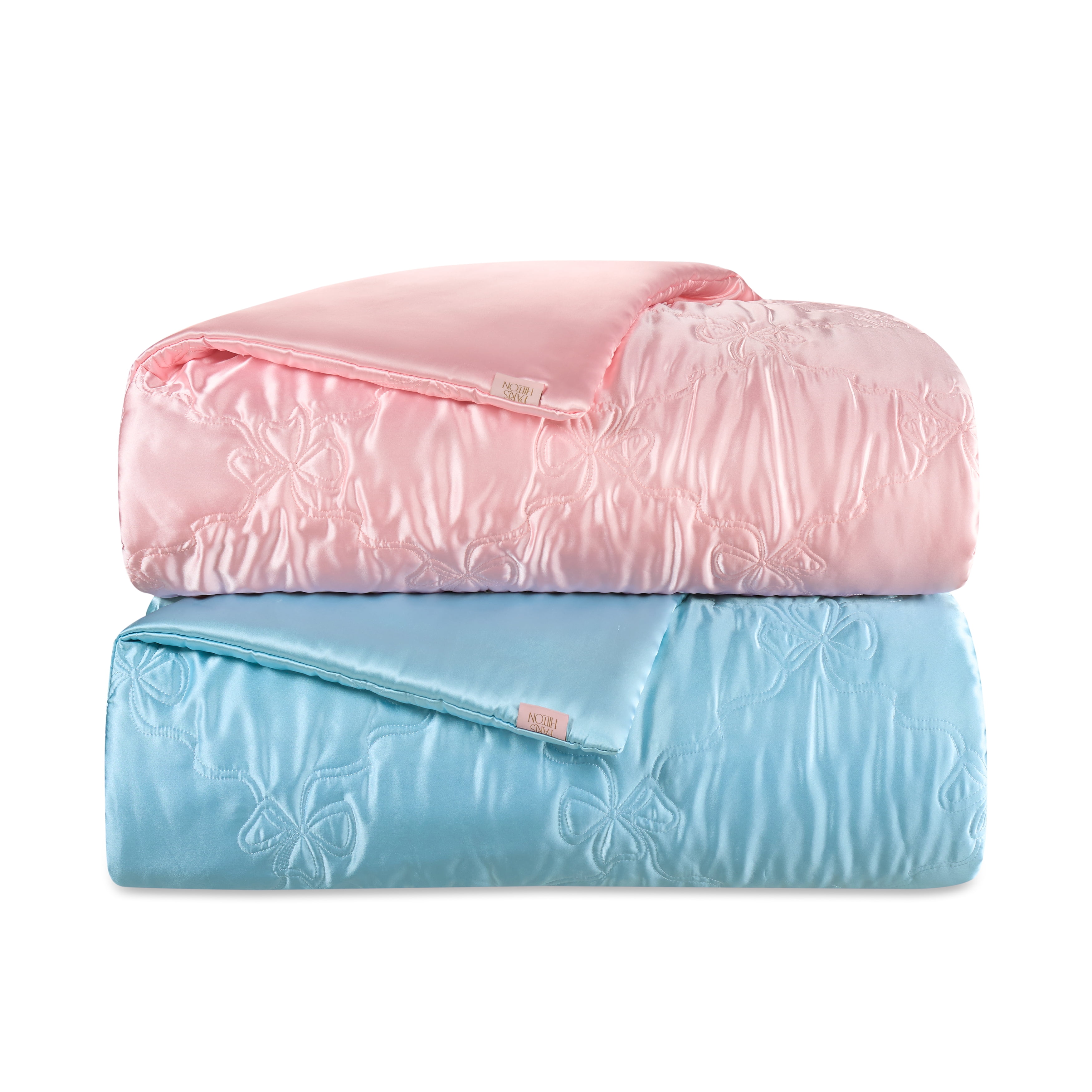 Paris Hilton 2-Piece Cordelia Satin Blue Comforter Set, Twin/Twin XL