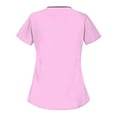 thumbnail image 3 of T-Shirt for Women Women's Solid Color Short Sleeve Workwear With Double Pockets Top, 3 of 3