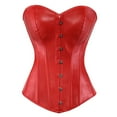thumbnail image 1 of Grebrafan Corset Bustier Rétro Steampunk en Cuir pour Femmes Rouge TG, 1 of 1