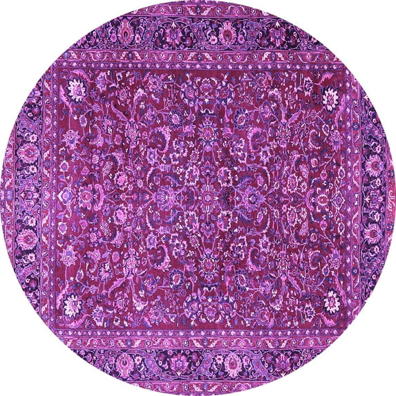 Ahgly Company Indoor Round Persian Purple Traditional Area Rugs, 7' Round