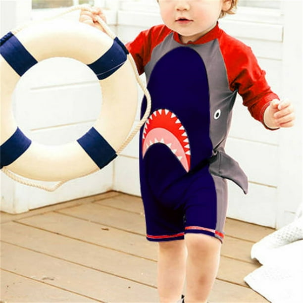 Odeerbi 6M-2Y Trajes de Baño de Manga Larga Con Gorro de Baño de Una Pieza Traje de Baño de Verano Con Gorro de Baño de Una Pieza Traje de Baño de Entrenamiento de Surf