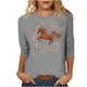 thumbnail image 3 of TaTaai Ladies 2026 New Year Graphic Print 3/4 Sleeve Blouse Round Neck Casual Top Holiday Celebration Festive Party Attire Gift, 3 of 5