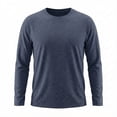 thumbnail image 6 of Stamzod Men's Long Sleeve T-Shirts Muscle Crewneck Basic Tee Tops Casual Undershirts Yoga Gym Sports Workout Shirts Navy C XL, 6 of 6
