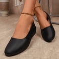 thumbnail image 2 of Women's Lightweight Low Wedge Leather Loafers Comfortable Slip On Pointed Toe Business Dress Work Shoes White Size 8.5, 2 of 6