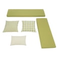 thumbnail image 3 of Linon Coin de Rangement en Bois Blanc Troyin avec Coussins et Oreillers Verts, 3 of 15