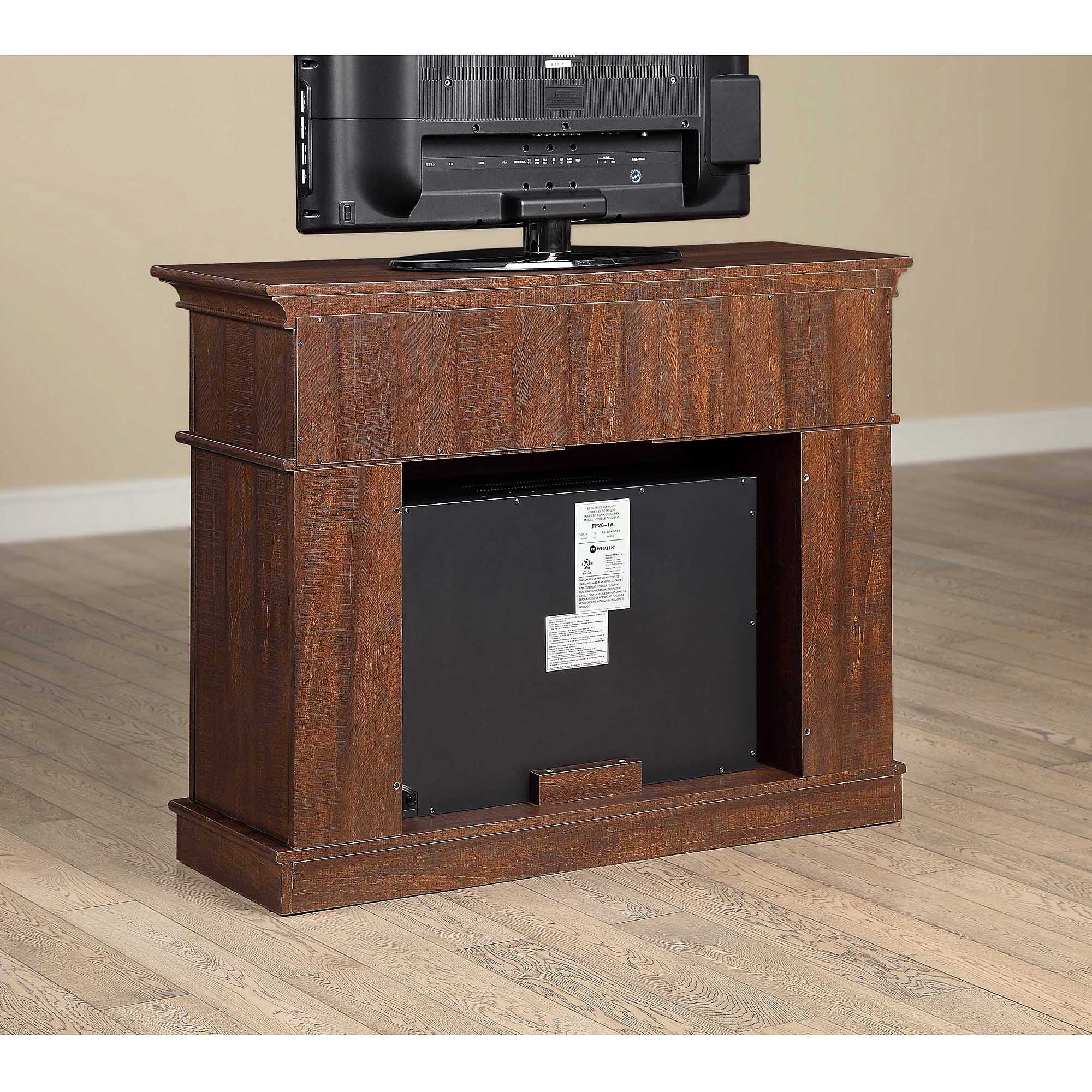 Whalen Console Fireplace Media Rustic Brown