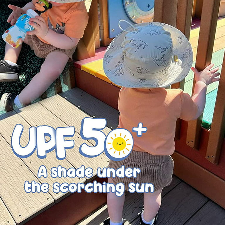 2PCS Baby Sun Hat Girls Toddler Hat Adjustable Kids Bucket Hat Summer Baby  Boy Sun Protection Hats(50cm(1-4Years),#03) 