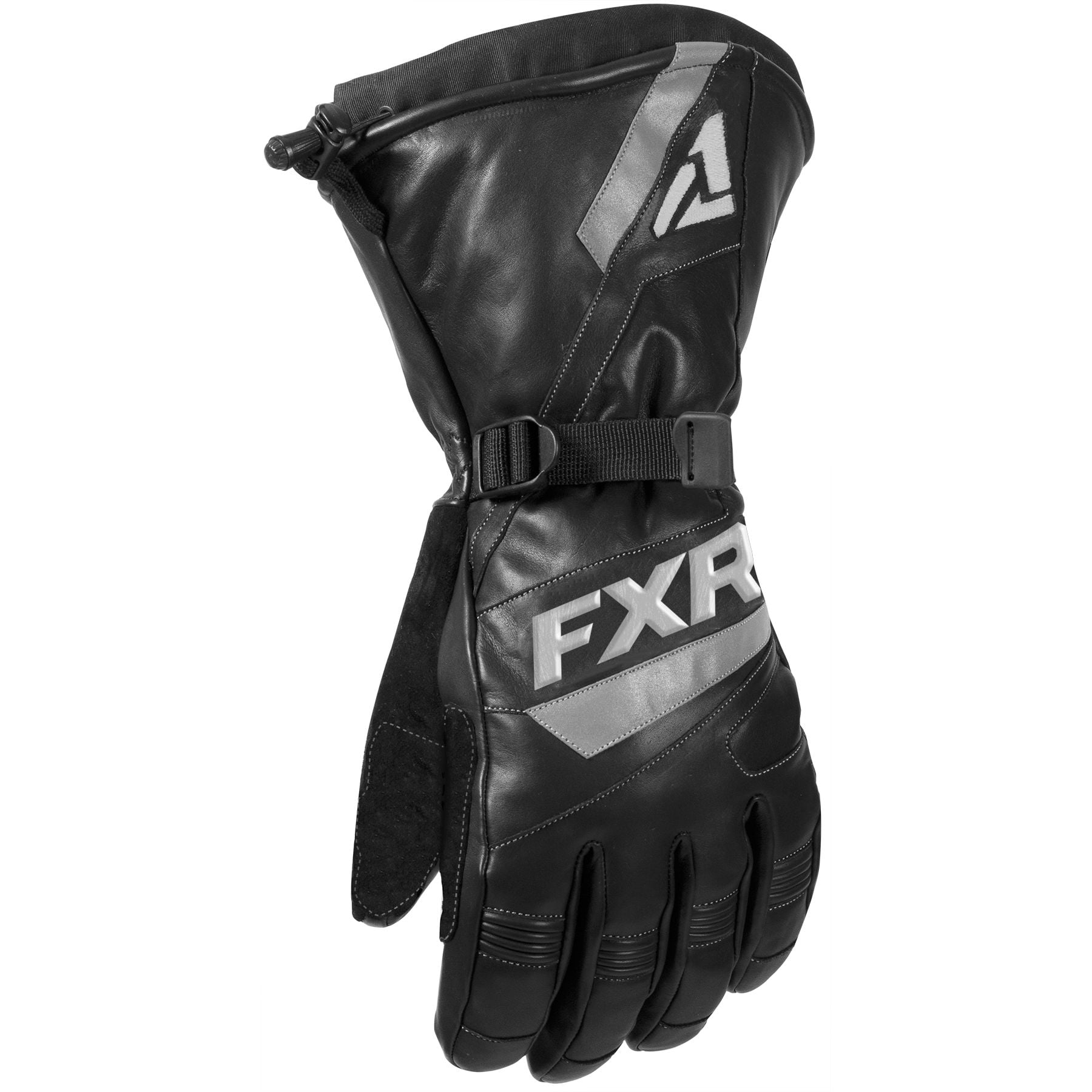 FXR Mens Black Leather Gauntlet Gloves Snowmobile 2020