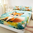 thumbnail image 3 of Castle Fairy Child Teens Cute Animal Fox Full Size Sheets,Chic Floral Flowers Bed Sheets, 3 of 7