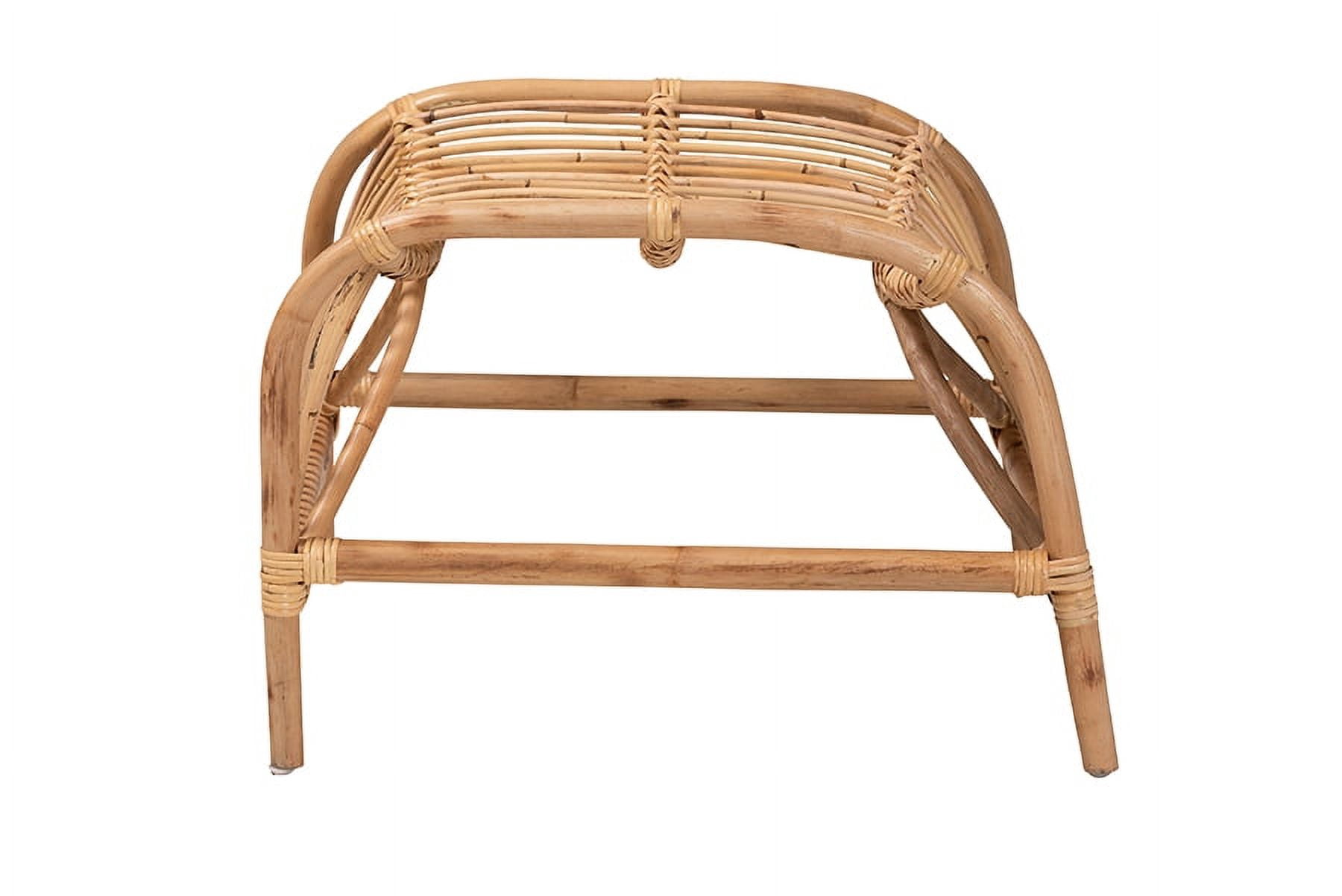 bali & pari Lamaria Rattan BOHO Footstool, Natural Brown