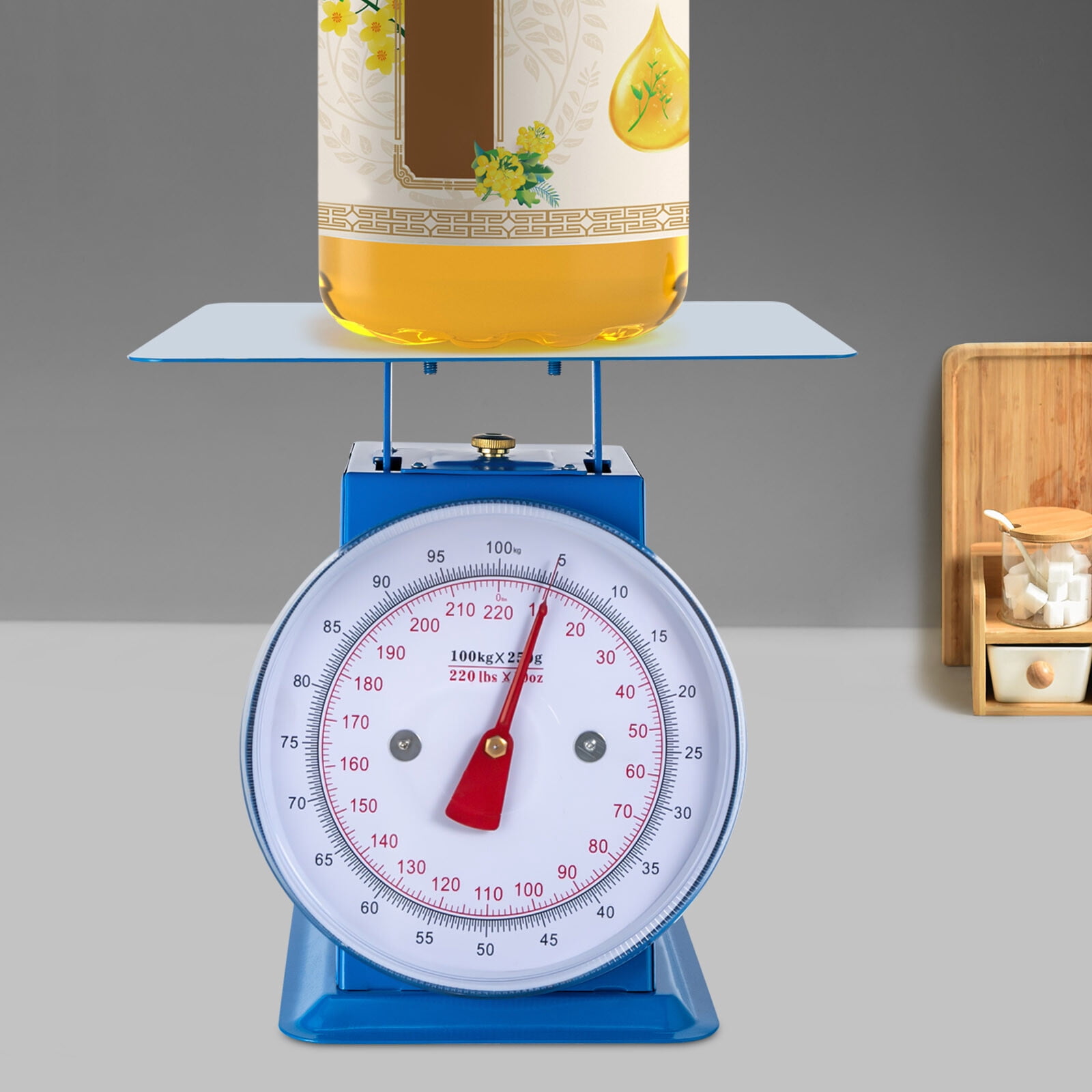 220-LBS Blue Heavy Duty Portion-Control Mechanical Dial Scale Industrial Dial Scale for Supermarkets