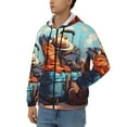 thumbnail image 3 of Uemuo Colorful Travel Luggage Gear for Men's Fashion Full-zip Hoodies & Sweatshirts with Kangaroo Pocket, Zip-up Hooded Sweatshirt, Moisture Wicking & Breathable-Medium, 3 of 5