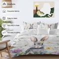 Easter Queen Size 4 piece Duvet Cover Set, Watercolors Rabbits Flowers ...
