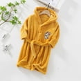 thumbnail image 3 of Kids Robe, Toddler Hooded Bathrobe with Belt, Boys and Girls Flannel Fleece Robe, Long Sleeve Soft Absorbent Bath Robe for Children, 3 of 3