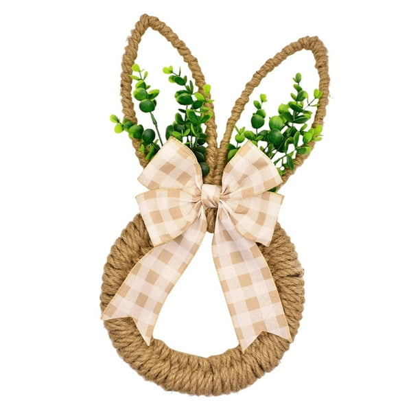 Pascua con de pascua regalo de adorno colgante, decoración del hogar decoración de entrada corona de conejo para la