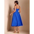 thumbnail image 2 of Royal Blue Spaghetti Strap Fit & Flare Midi Dress For Elegant Party, Night Out, Or Sophisticated Daywear, 2 of 7
