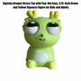 thumbnail image 3 of Squishy Dragon Stress Toy with Pop-Out Eyes, 3.15-Inch Green and Yellow Squeeze Figure for Kids Ages 3+ and Adults, Toy, 3 of 3